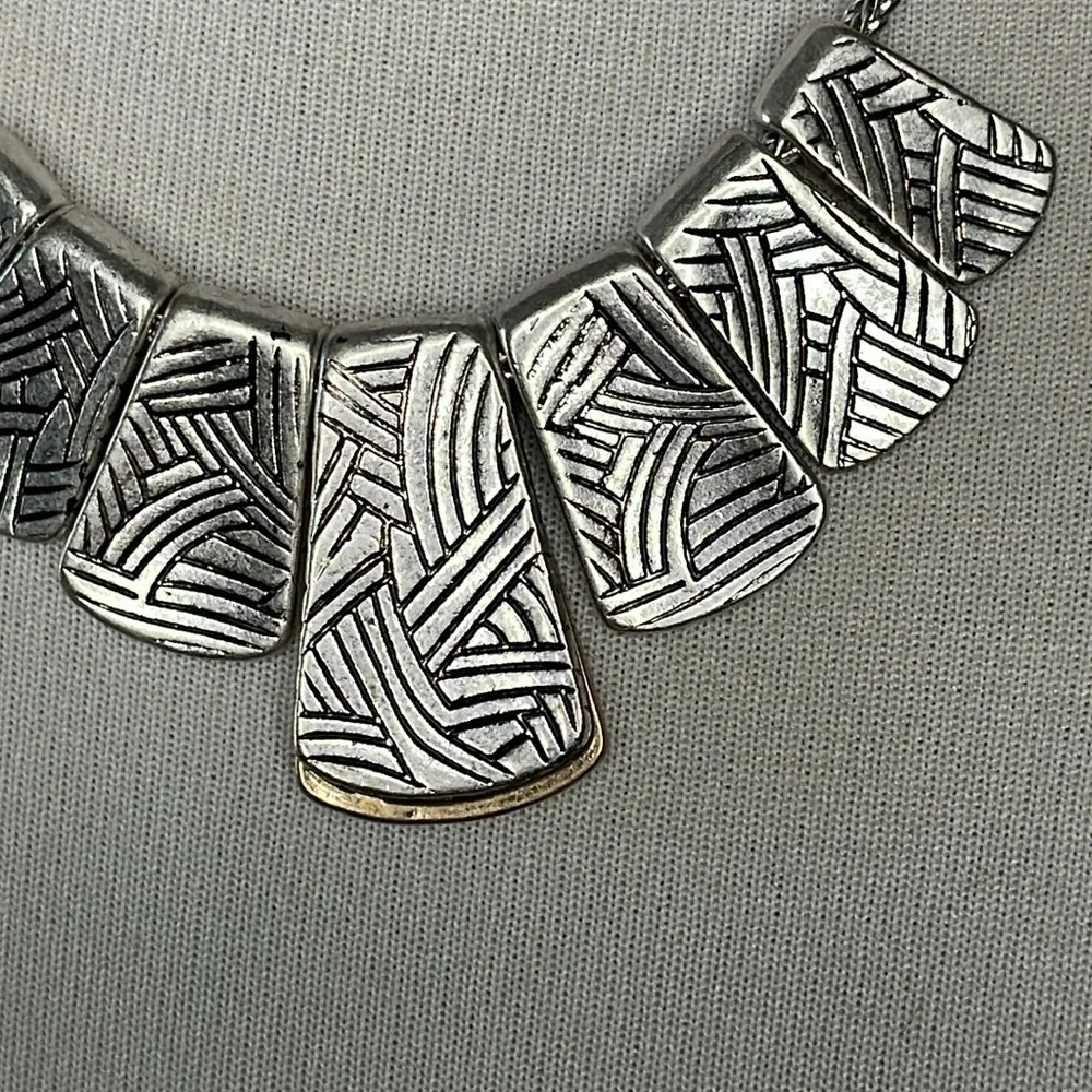 NWT The Sak Paddle Charm Necklace Silver Gold Tone